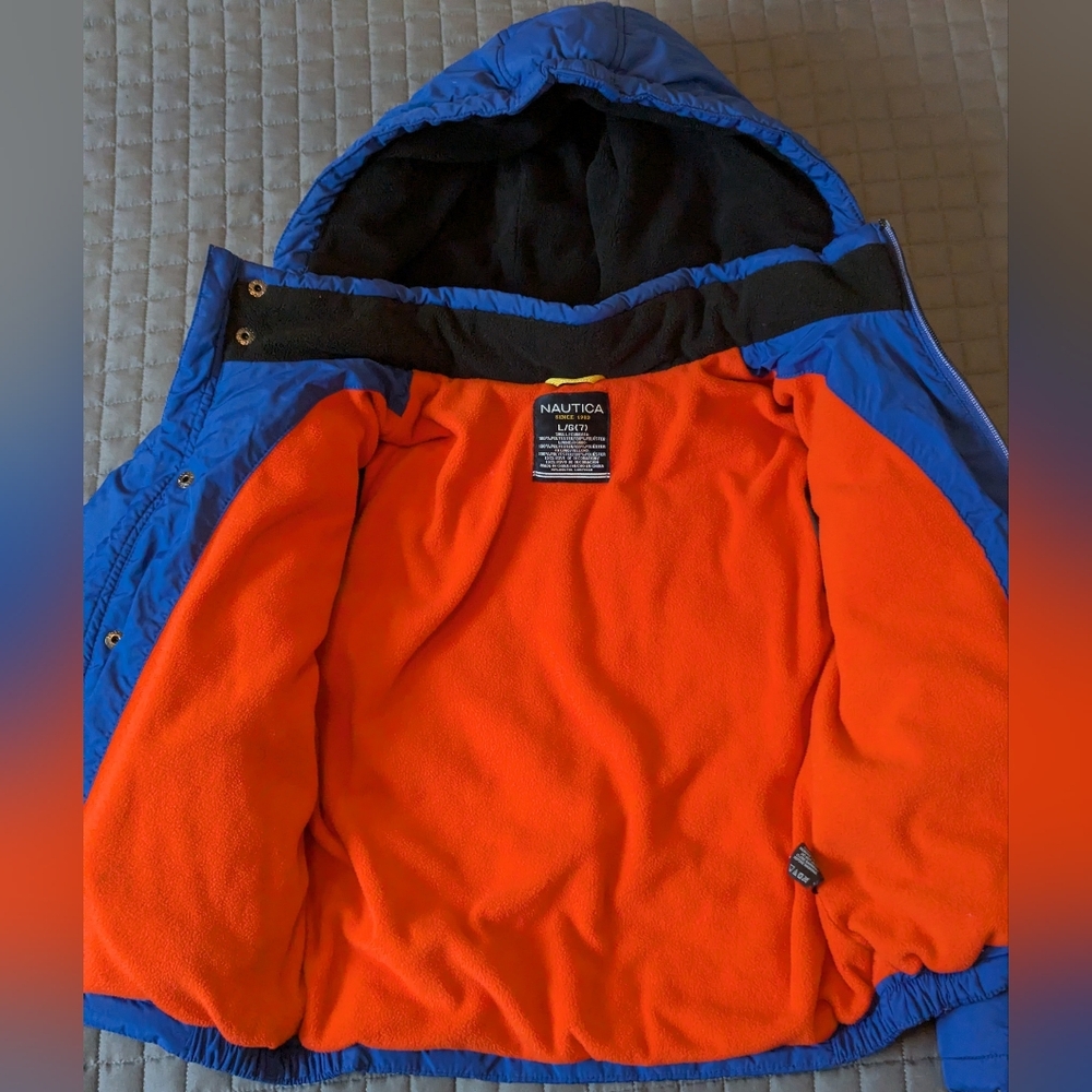 Nautica Youth Fleece Lined Puffer Jacket Size L (7) - Picture 7 of 7
